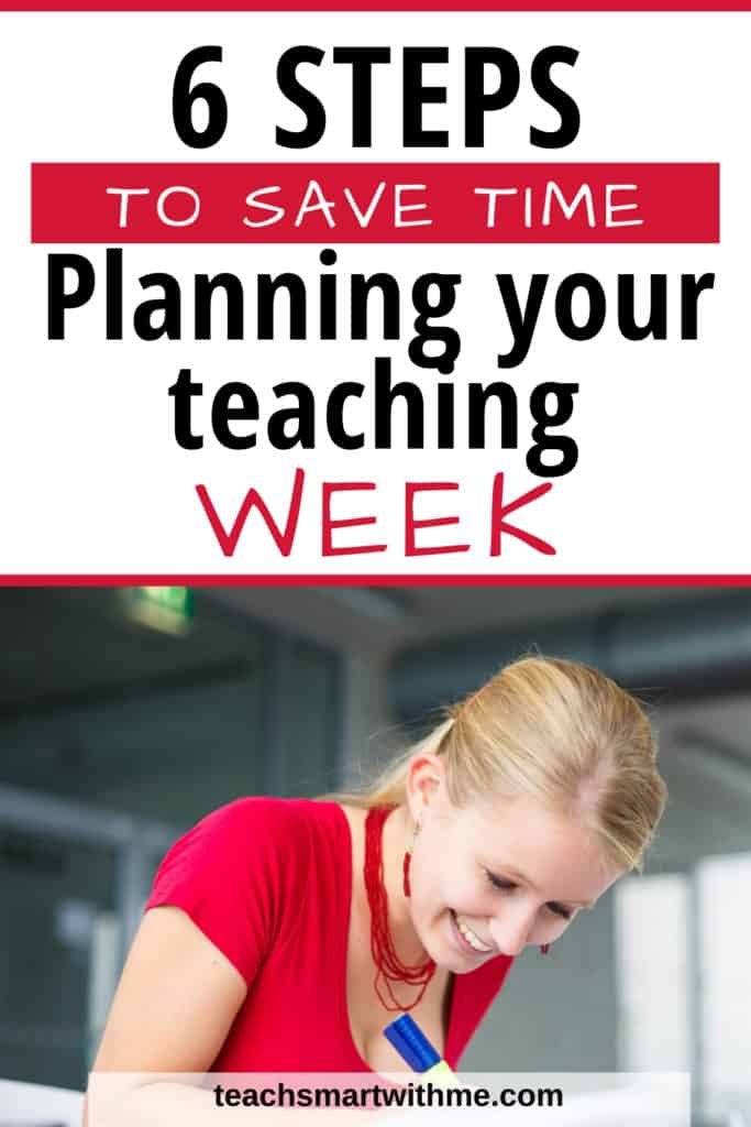 save time planning your teaching week