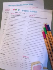 an easy to use printable to-do list system